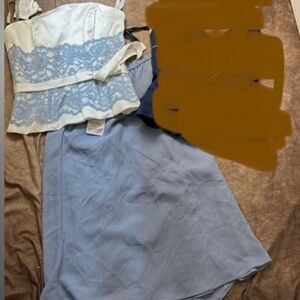 Alfred Angelo bridesmaid formal top bottom separates 6 navy cornflower